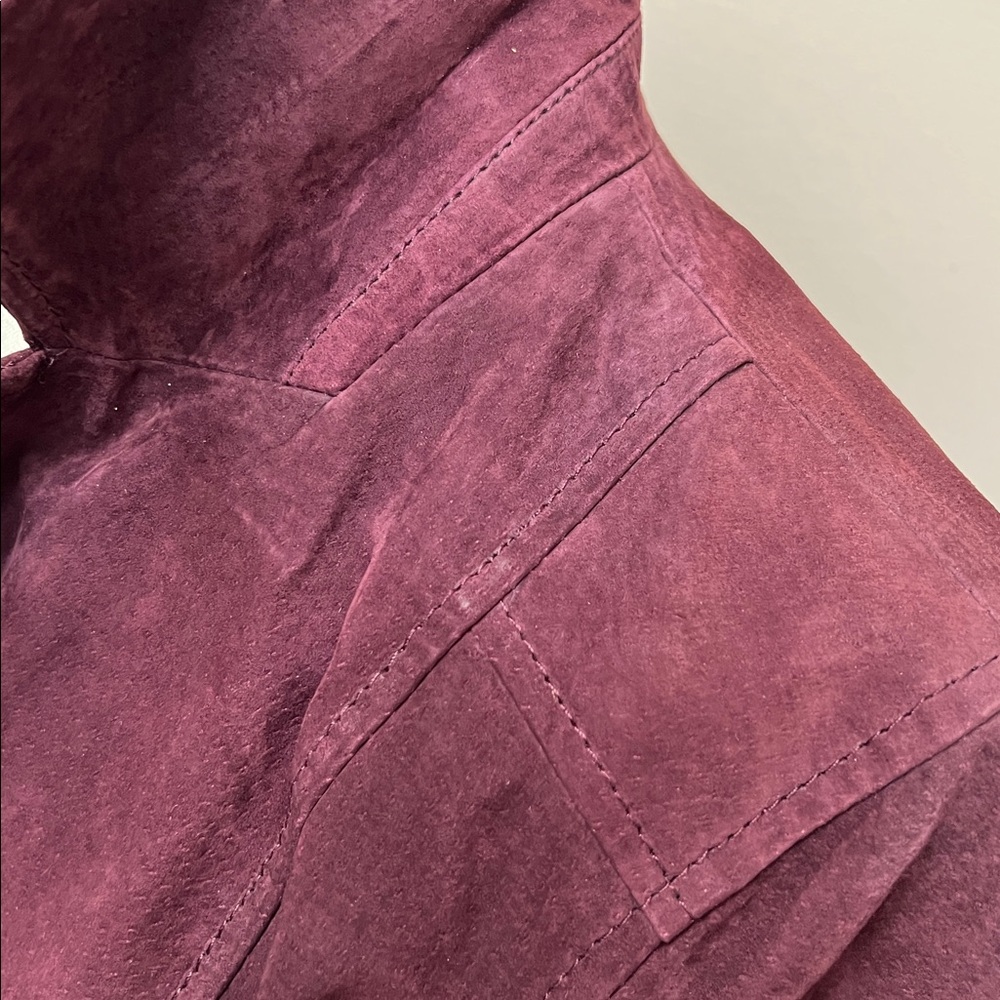 Dennis Basso Suede Leather Trench coat - Picture 8 of 13